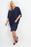 Italian Oversized V Neck Ring Detail Kaftan Dress For Women  - Dropwear