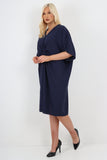 Italian Oversized V Neck Ring Detail Kaftan Dress For Women  - Dropwear