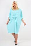 Italian Oversized V Neck Ring Detail Kaftan Dress For Women  - Dropwear