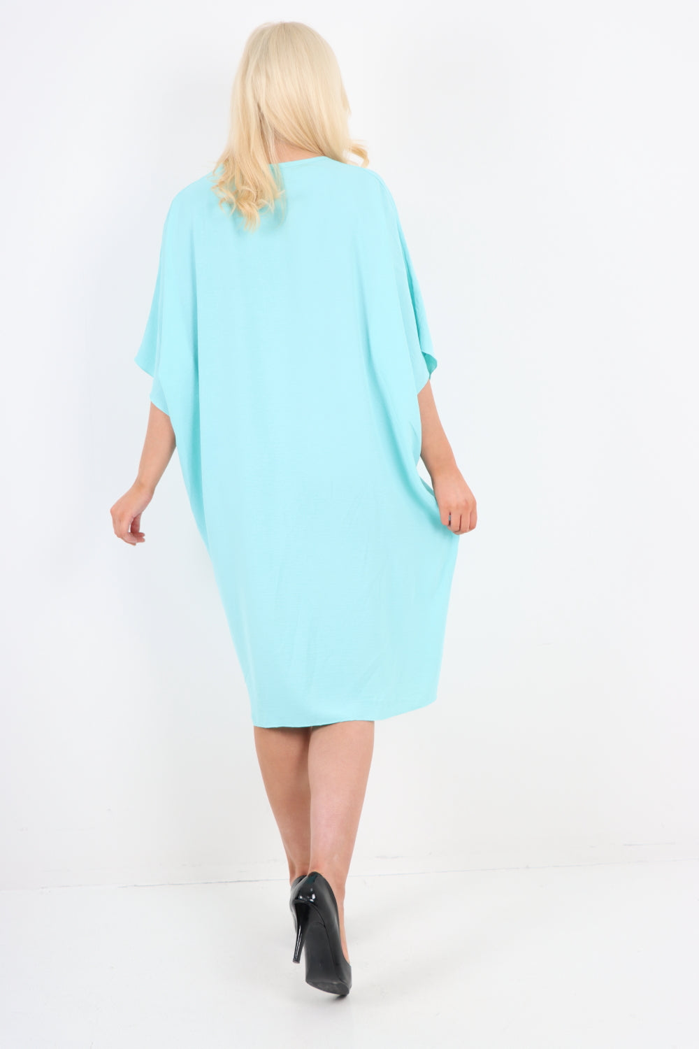 Italian Oversized V Neck Ring Detail Kaftan Dress For Women  - Dropwear