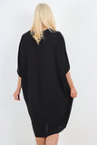 Sky Blue Italian Oversized V Neck Ring Detail Kaftan Dress For Women ONE SIZE FITS UK (10-22) - Dropwear
