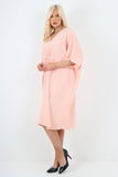 Cerise Italian Oversized V Neck Ring Detail Kaftan Dress For Women ONE SIZE FITS UK (10-22) - Dropwear