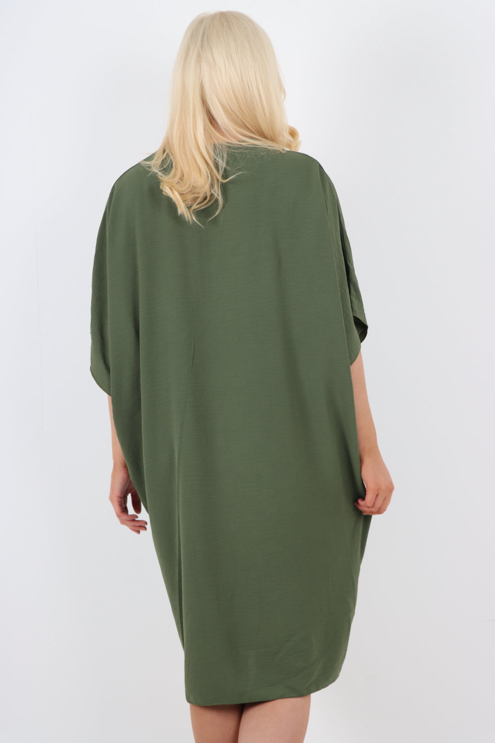 Italian Oversized V Neck Ring Detail Kaftan Dress For Women  - Dropwear