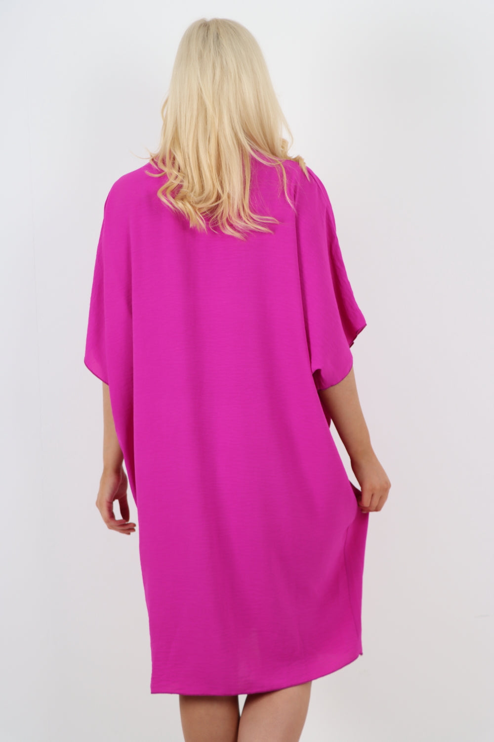 Italian Oversized V Neck Ring Detail Kaftan Dress For Women  - Dropwear