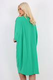Italian Oversized V Neck Ring Detail Kaftan Dress For Women  - Dropwear