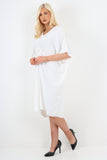 Italian Oversized V Neck Ring Detail Kaftan Dress For Women  - Dropwear