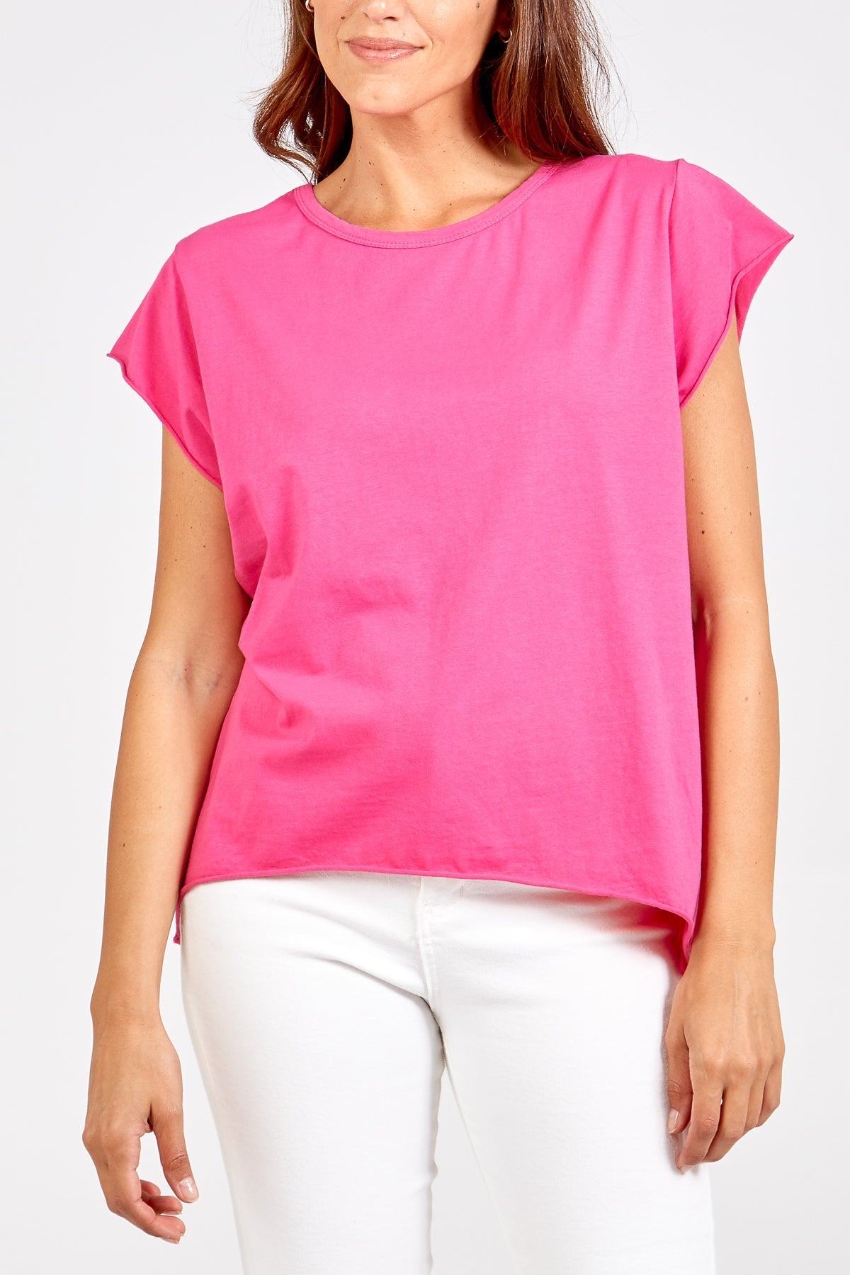 Royal Blue Cap Sleeve High Low Rolled Edge Top For Women ONE SIZE - Dropwear