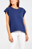 Black Cap Sleeve High Low Rolled Edge Top For Women ONE SIZE - Dropwear