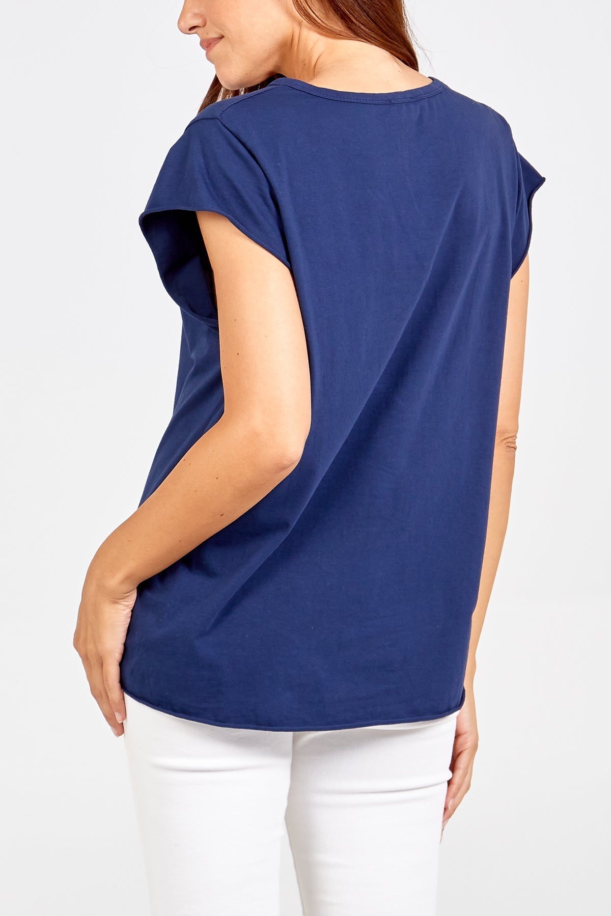 Mocha Cap Sleeve High Low Rolled Edge Top For Women ONE SIZE - Dropwear