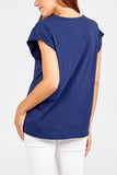 Mocha Cap Sleeve High Low Rolled Edge Top For Women ONE SIZE - Dropwear
