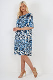 Fuchsia italian off the shoulder animal print short sleeve mini dress For Women ONE SIZE TO FIT UK 8-20 - Dropwear