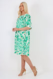 italian off the shoulder animal print short sleeve mini dress For Women  - Dropwear