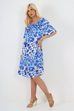 italian off the shoulder animal print short sleeve mini dress For Women  - Dropwear