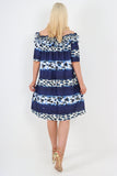 italian off the shoulder leopard printed short sleeve mini dress For Women  - Dropwear