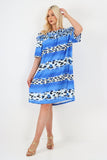 italian off the shoulder leopard printed short sleeve mini dress For Women  - Dropwear