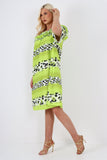 Fuchsia italian off the shoulder leopard printed short sleeve mini dress For Women ONE SIZE TO FIT UK 8-20 - Dropwear