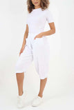 Stone Italian Frill Hem 3/4 Linen Jogger For Women 8 - Dropwear