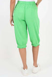 Light Denim Italian Frill Hem 3/4 Linen Jogger For Women 14 - Dropwear
