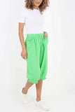 Light Denim Italian Frill Hem 3/4 Linen Jogger For Women 16 - Dropwear
