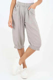 Orange Italian Frill Hem 3/4 Linen Jogger For Women 16 - Dropwear