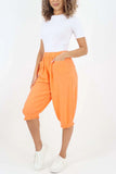 Nude Italian Frill Hem 3/4 Linen Jogger For Women 14 - Dropwear