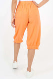 Nude Italian Frill Hem 3/4 Linen Jogger For Women 12 - Dropwear