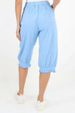 Orange Italian Frill Hem 3/4 Linen Jogger For Women 14 - Dropwear