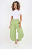 Pink Italian Plain Layered 3/4 Linen Jogger For Women 8 - Dropwear