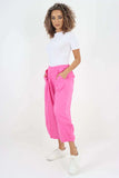 Sliver Italian Plain Layered 3/4 Linen Jogger For Women 8 - Dropwear