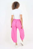 Sliver Italian Plain Layered 3/4 Linen Jogger For Women 12 - Dropwear