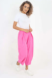 Sliver Italian Plain Layered 3/4 Linen Jogger For Women 14 - Dropwear