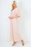 italian polka dot print shirred elasticated waist v neck jumpsuit For Women  - Dropwear