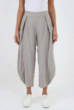 Italian Plain Layered 3/4 Linen Jogger For Women  - Dropwear