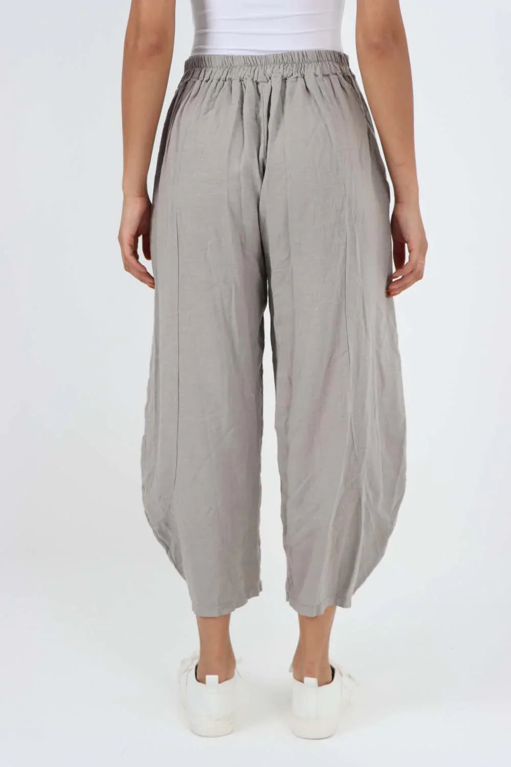 Italian Plain Layered 3/4 Linen Jogger For Women  - Dropwear