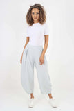 Stone Italian Plain Layered 3/4 Linen Jogger For Women 10 - Dropwear