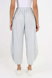 White Italian Plain Layered 3/4 Linen Jogger For Women 8 - Dropwear