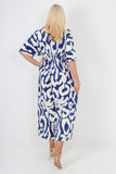 italian shirred elasticated waist animal print short sleeve jumpsuit For Women  - Dropwear