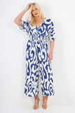 italian shirred elasticated waist animal print short sleeve jumpsuit For Women  - Dropwear