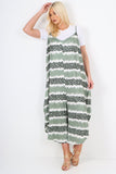 italian animal print deep v neck jumpsuit For Women  - Dropwear