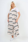 italian animal print deep v neck jumpsuit For Women  - Dropwear