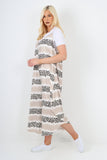 italian animal print deep v neck jumpsuit For Women  - Dropwear