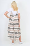 italian animal print deep v neck jumpsuit For Women  - Dropwear