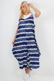 Baby Blue italian animal print deep v neck jumpsuit For Women ONE SIZE TO FIT UK 8-22 - Dropwear