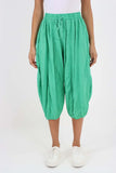 Light Denim Italian Panelled 3/4 Length Linen Joggers For Women 12 - Dropwear