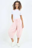 Baby Italian Panelled 3/4 Length Linen Joggers For Women 12 - Dropwear