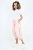 Baby Italian Panelled 3/4 Length Linen Joggers For Women 14 - Dropwear
