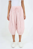 Baby Italian Panelled 3/4 Length Linen Joggers For Women 20 - Dropwear