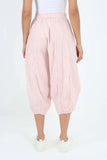 Black Italian Panelled 3/4 Length Linen Joggers For Women 12 - Dropwear