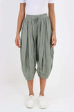 Nude Italian Panelled 3/4 Length Linen Joggers For Women 14 - Dropwear