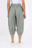 Nude Italian Panelled 3/4 Length Linen Joggers For Women 16 - Dropwear